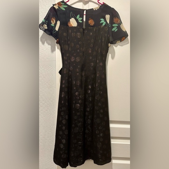 Anthropologie Moulinette Soeurs Mixed Media Ciao Bella Faux Wrap Dress - Picture 6 of 11